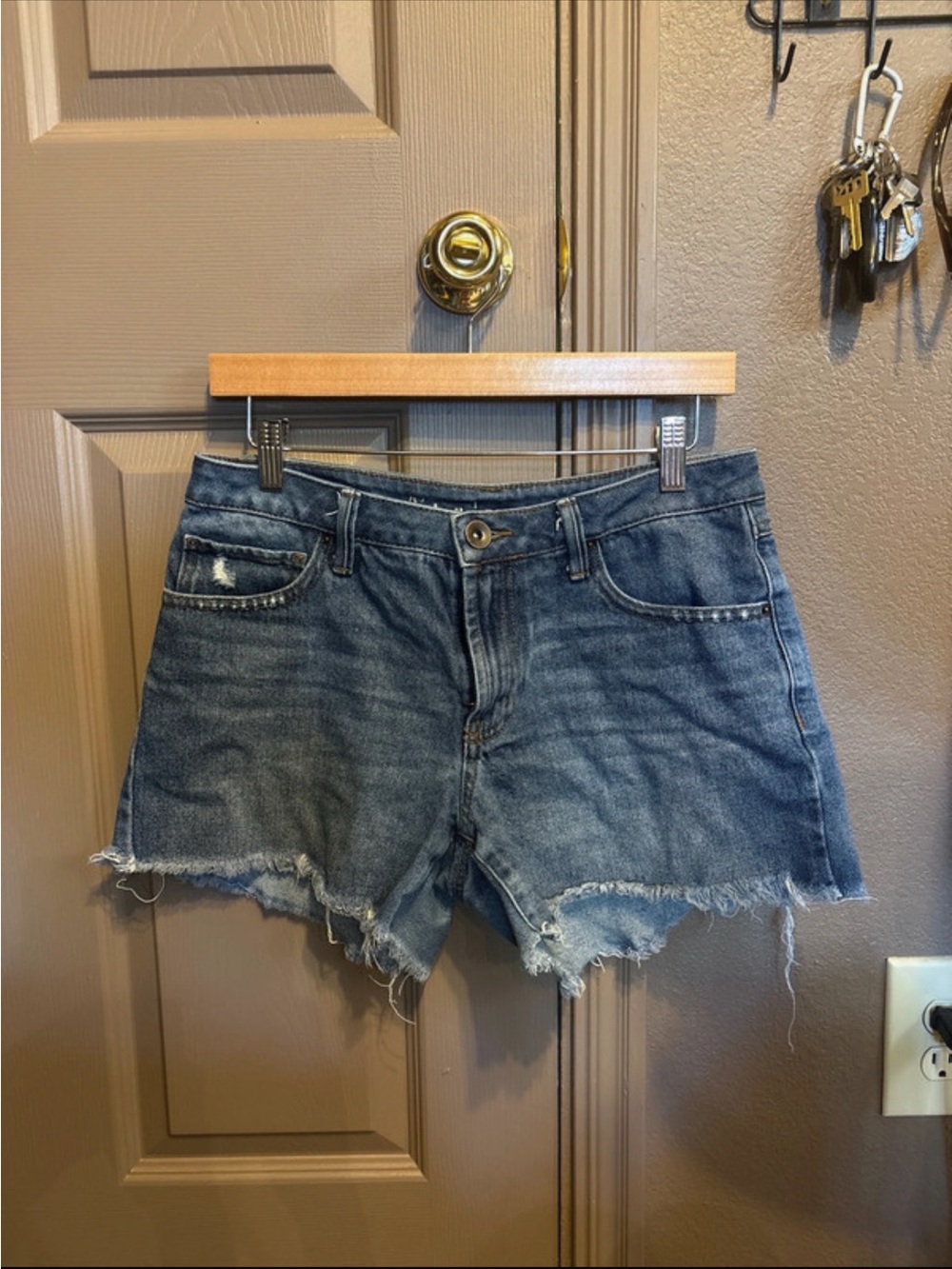 Women’s Distressed Denim Shorts - Blue